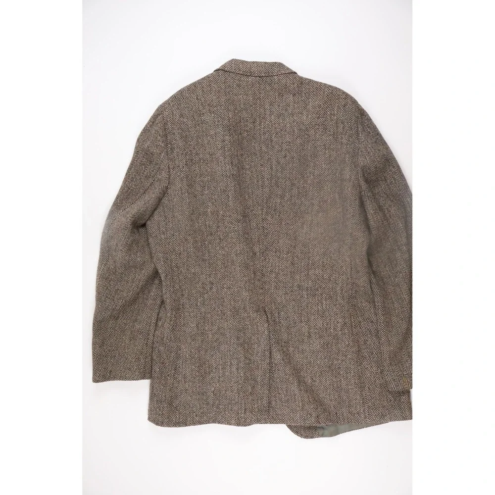 Cable Car Clothiers Mens Blazer Harris Tweed Herringbone Brown Wool XL